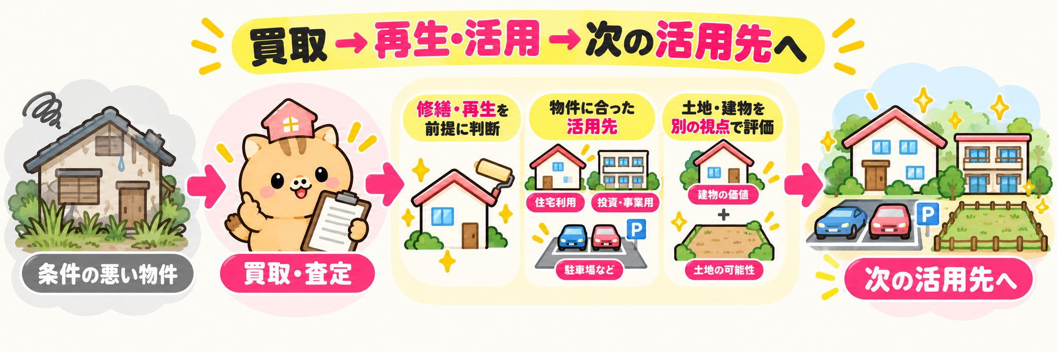 買取から再生・活用、次の活用先へつなぐ流れ