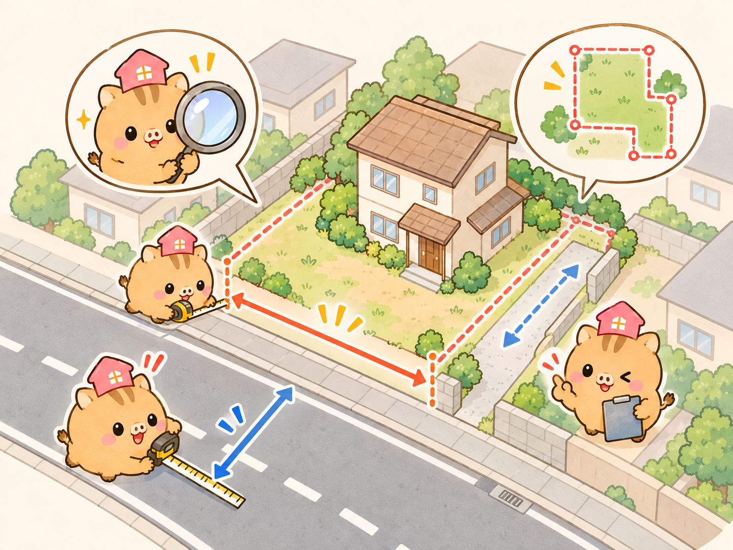 接道や道路幅を確認する図解イラスト